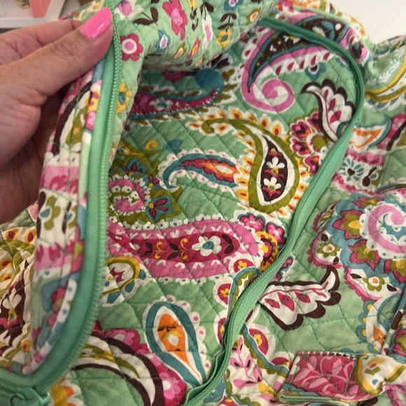 Vera Bradley Tutti Frutti Paisley Quilted Large Multiple Compartments Tote Bag - Picture 9 of 10